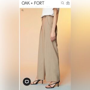 Oak+Fort Straight Leg Pant with Pleats in Taupe  Modern Office Career , size 30